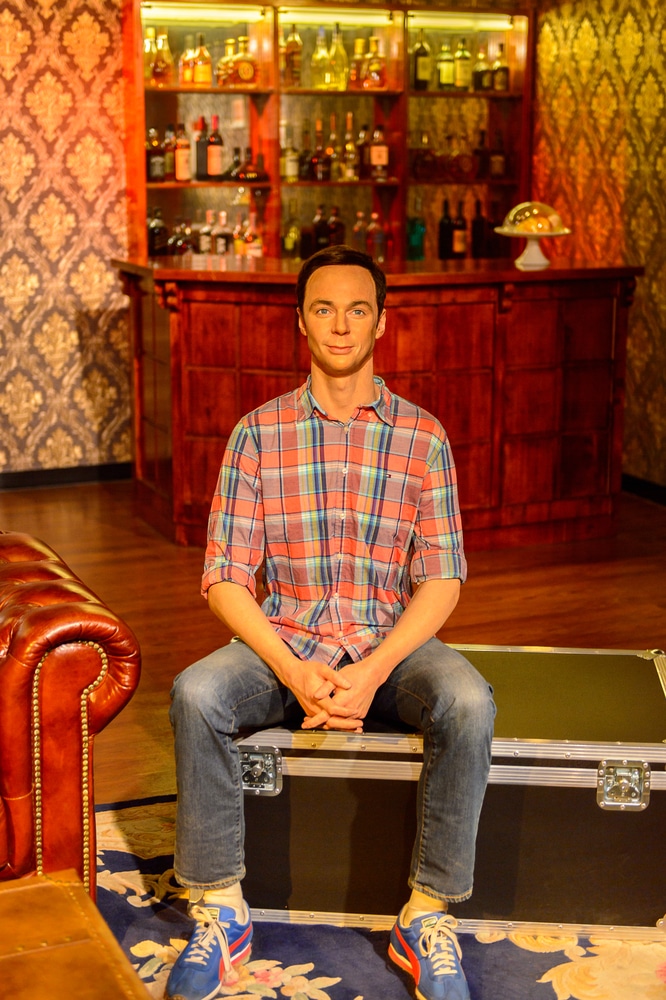 Image of a statue of Sheldon of "Big Bang Theory" in a wax museum in Beijing